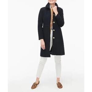 J. Crew Women's Wool-Blend Lady Day Coat Long Sleeve Black Size 2 Petite NWT